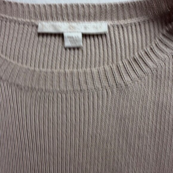 Boston Proper Womens Taupe Cotton Rayon Knit Dress Bell Sleeves Fit & Flare Sz X - Picture 5 of 7